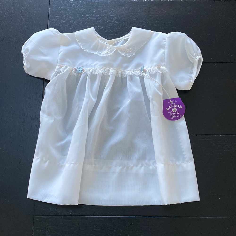 Vintage French Fabrics Co. 12 M White Dress. NWT
